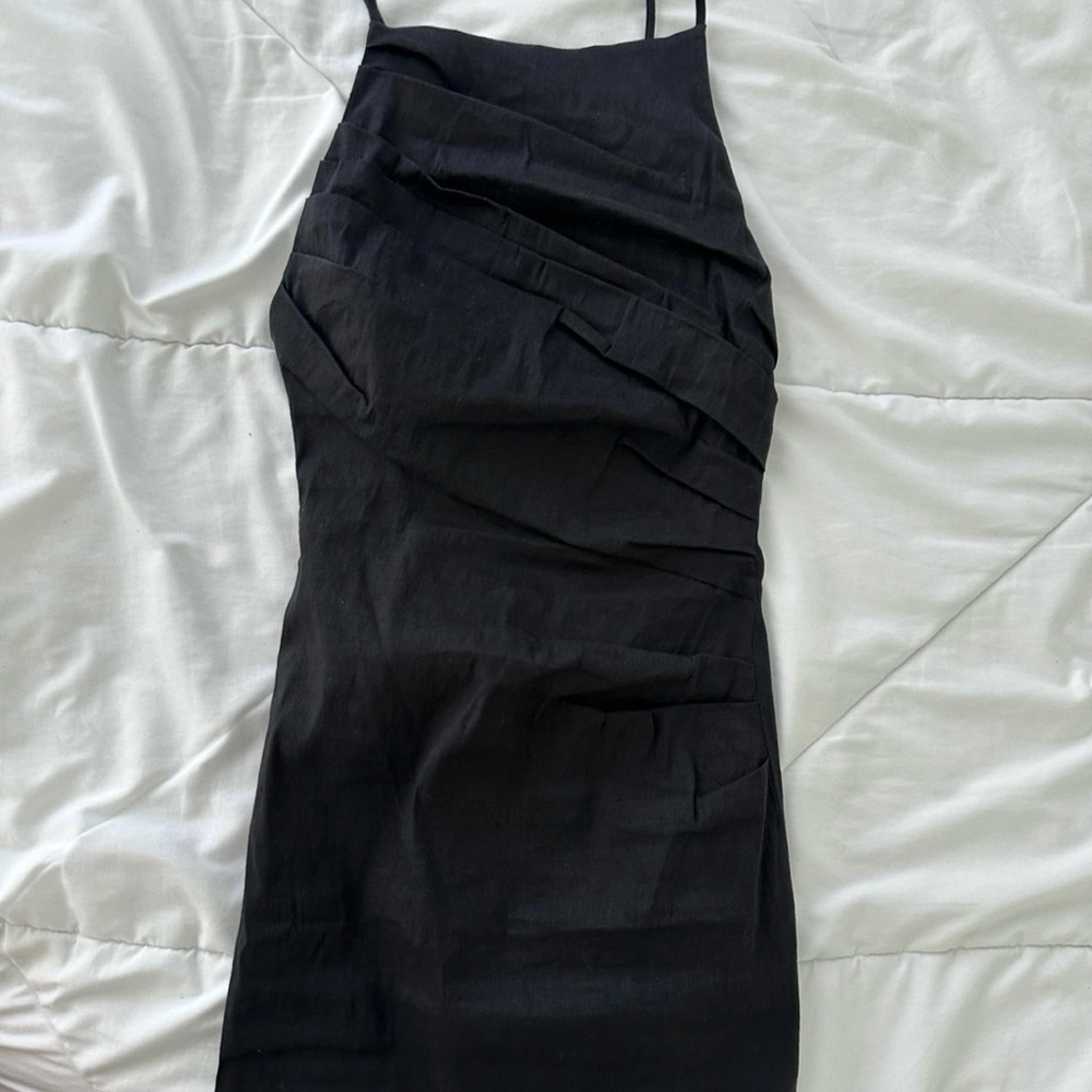Zara draped linen blend dress, size XS
